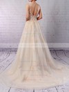 Tulle Scoop Neck Ball Gown Sweep Train Sequins Wedding Dresses #LDB00023173