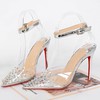 Women's Pumps Stiletto Heel Silver PVC Wedding Shoes #LDB03030862