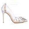 Women's Pumps Stiletto Heel Gold Leatherette Wedding Shoes #LDB03030867