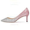 Women's Pumps Kitten Heel Sparkling Glitter Wedding Shoes #LDB03030870