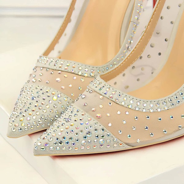 Women's Pumps Stiletto Heel Silver Leatherette Wedding Shoes