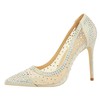 Women's Pumps Stiletto Heel Silver Leatherette Wedding Shoes #LDB03030871