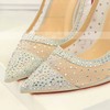 Women's Pumps Stiletto Heel Silver Leatherette Wedding Shoes #LDB03030871