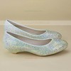 Women's Closed Toe Low Heel Leatherette 34 Wedding Shoes #LDB03030915