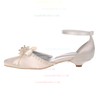 Women's Pumps Kitten Heel White Satin Wedding Shoes #LDB03030919