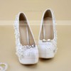 Women's Pumps Stiletto Heel White Leatherette Wedding Shoes #LDB03030925