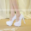 Women's Pumps Stiletto Heel White Leatherette Wedding Shoes #LDB03030926