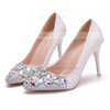 Women's Pumps Stiletto Heel Ivory Leatherette Wedding Shoes #LDB03030928