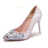 Women's Pumps Stiletto Heel Ivory Leatherette Wedding Shoes #LDB03030928