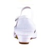 Women's Pumps Low Heel White Satin Wedding Shoes #LDB03030874