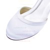 Women's Pumps Low Heel White Satin Wedding Shoes #LDB03030874