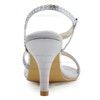 Women's Pumps Cone Heel White Satin Wedding Shoes #LDB03030878