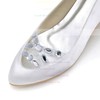 Women's Pumps Kitten Heel White Satin Wedding Shoes #LDB03030879