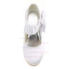 Women's Pumps Cone Heel White Satin Wedding Shoes #LDB03030880