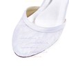 Women's Pumps Chunky Heel White Satin Wedding Shoes #LDB03030886
