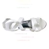 Women's Pumps Cone Heel White Satin Wedding Shoes #LDB03030890