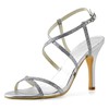 Women's Sandals Stiletto Heel Sparkling Glitter Wedding Shoes #LDB03030891
