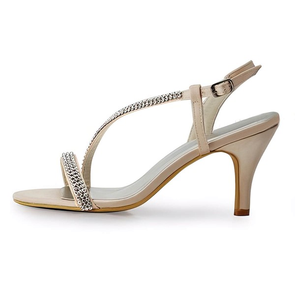 Women's Sandals Cone Heel Satin Wedding Shoes #LDB03030892