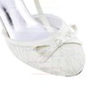 Women's Pumps Cone Heel White Satin Wedding Shoes #LDB03030893