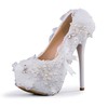 Women's Pumps Stiletto Heel White Leatherette Wedding Shoes #LDB03030903