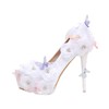 Women's Pumps Stiletto Heel White Leatherette Wedding Shoes #LDB03030908