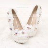 Women's Pumps Stiletto Heel White Leatherette Wedding Shoes #LDB03030909