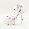 Women's Pumps Stiletto Heel White Leatherette Wedding Shoes #LDB03030910