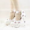 Women's Pumps Stiletto Heel White Leatherette Wedding Shoes #LDB03030910