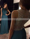 A-line Scoop Neck Chiffon Floor-length Beading Prom Dresses #LDB020100026