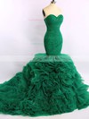 Trumpet/Mermaid Sweetheart Organza Court Train Cascading Ruffles Prom Dresses #LDB020101683