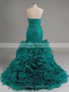 Trumpet/Mermaid Sweetheart Organza Court Train Cascading Ruffles Prom Dresses #LDB020101683