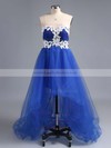 Princess Sweetheart Tulle Asymmetrical Appliques Lace Prom Dresses #LDB020101693