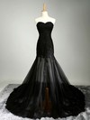 Trumpet/Mermaid Sweetheart Tulle Court Train Appliques Lace Prom Dresses #LDB020102122