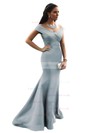 Trumpet/Mermaid Off-the-shoulder Satin Sweep Train Ruffles Prom Dresses #LDB020102331