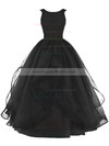 Ball Gown Scoop Neck Organza Floor-length Beading Prom Dresses #LDB020102390