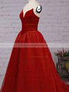Ball Gown V-neck Organza Velvet Floor-length Prom Dresses #LDB020102419