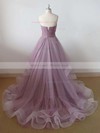 Princess Sweetheart Tulle Sweep Train Ruffles Prom Dresses #LDB020102507