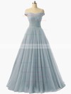 Princess Off-the-shoulder Tulle Floor-length Ruffles Prom Dresses #LDB020102678