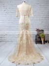 Trumpet/Mermaid Scoop Neck Tulle Sweep Train Sashes / Ribbons Prom Dresses #LDB020102800