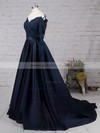 Ball Gown Off-the-shoulder Satin Sweep Train Beading Prom Dresses #LDB020102895