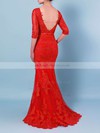 Trumpet/Mermaid Scoop Neck Tulle Floor-length Appliques Lace Prom Dresses #LDB020103022