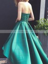 A-line Sweetheart Satin Asymmetrical Ruffles Prom Dresses #LDB020103201