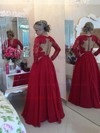 Princess V-neck Satin Floor-length Beading Prom Dresses #LDB020103256