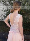 A-line Scoop Neck Chiffon Floor-length Sequins Prom Dresses #LDB020103461