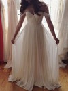 A-line Off-the-shoulder Chiffon Floor-length Ruffles Prom Dresses #LDB020103599