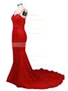 Trumpet/Mermaid Sweetheart Jersey Court Train Appliques Lace Prom Dresses #LDB020103733
