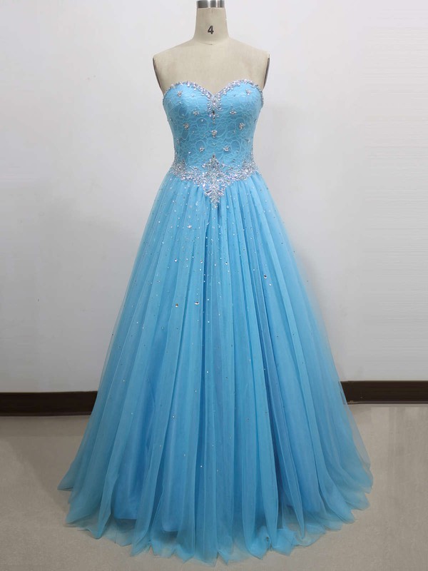 Ball Gown Sweetheart Tulle Floor-length Lace Prom Dresses #LDB020104337