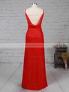 Sheath/Column V-neck Silk-like Satin Ankle-length Split Front Prom Dresses #LDB020104358