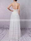 A-line V-neck Chiffon Floor-length Lace Prom Dresses #LDB020104412