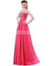 A-line Sweetheart Chiffon Floor-length Beading Prom Dresses #LDB020104464
